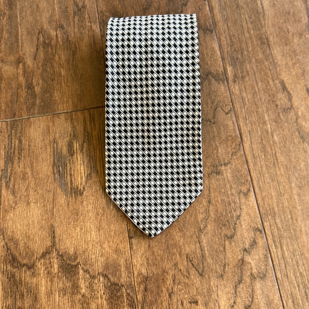 Bill Robinson Black and White Harlequin Tie